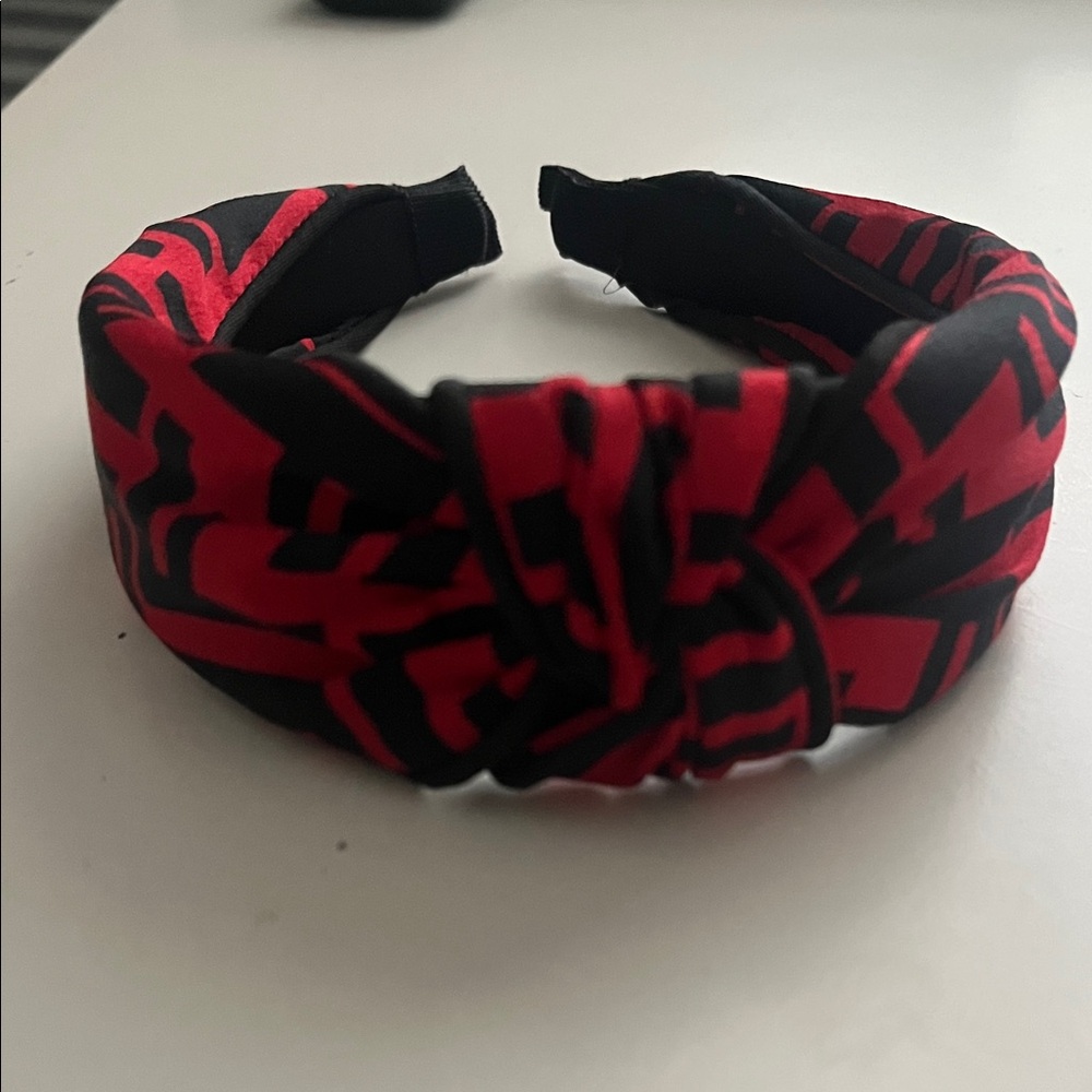 NWT New Red and Black Knotted Headband